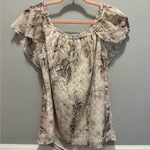 White House Black Market Snake Print Blouse